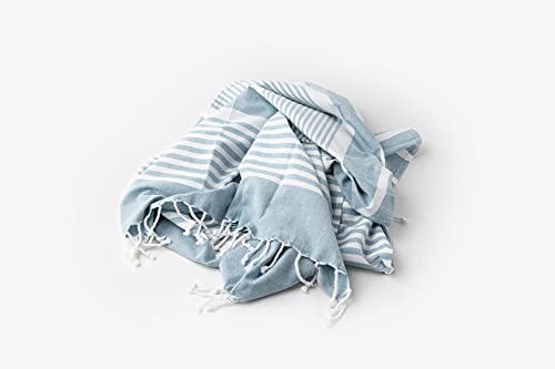 Organic Cotton Turkish Beach Towels - Oversized, Sand Free, Lightweight, Quickdry, Perfect for Travel & Packing - Prewas