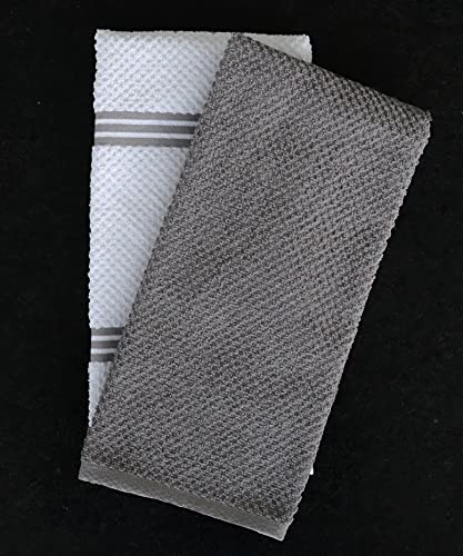 AMOUR INFINI Absorbent Kitchen Towels - Quick Drying Premium Cotton Tea Towel - 16x28 Inch Dish Towels with Hanging Loop